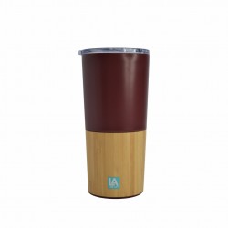 Термокружка Line Art Mao 500мл, колір темно-коричневий/бамбуковий - 20201LA-19