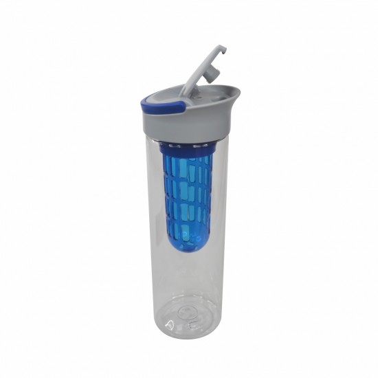 Пляшка для води Clear, тританова, 800 мл, колір сірий/синій - 20223wb-03