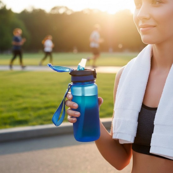 Пляшка для води Line Art Merlo 600 мл синя - 60013818LA-03