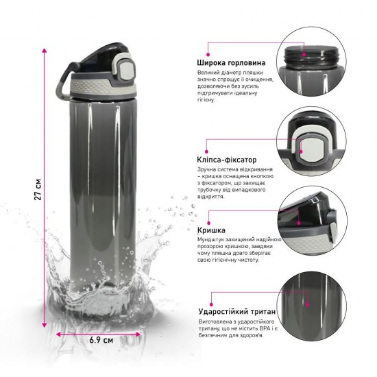 Пляшка для води Line Art Rosario 600 мл синя - 60013918LA-03