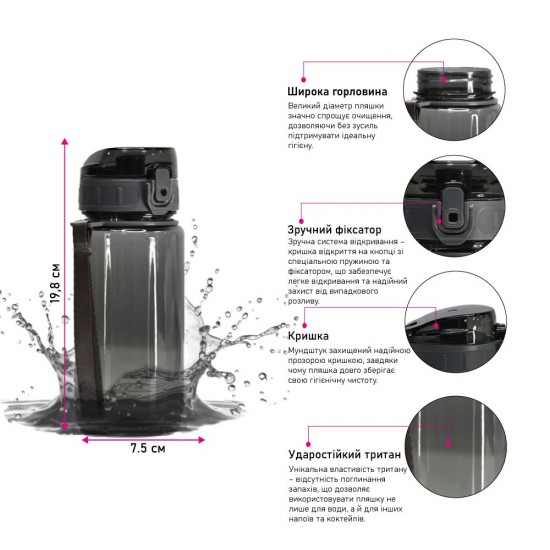 Пляшка для води Line Art Paraná 600 мл темно-зелена - 60014018LA-99