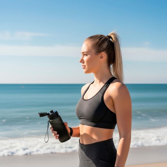 Пляшка для води Line Art La Plata 600 мл чорна - 60014118LA-01