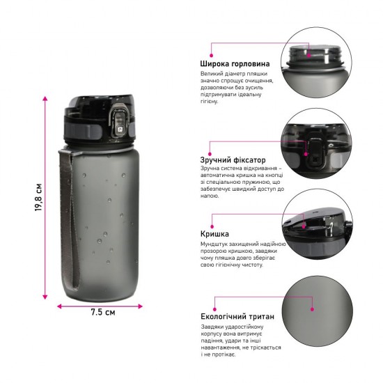 Пляшка для води Line Art La Plata 600 мл синя - 60014118LA-03